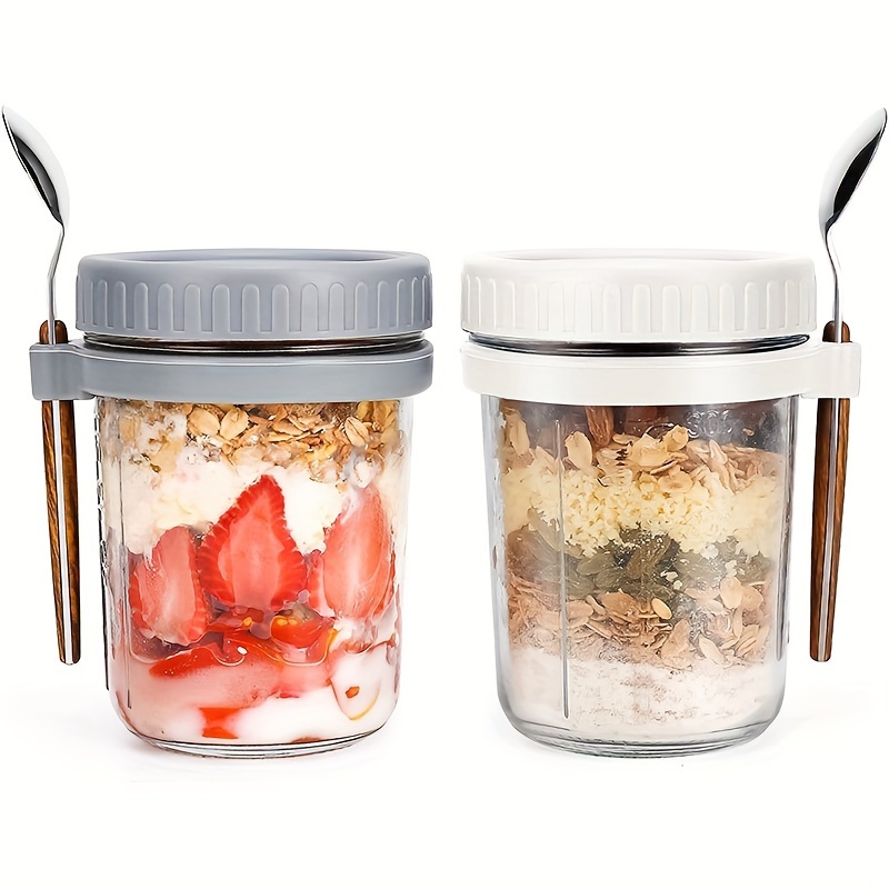 Meal Prep Jar - 1 st/2 stks Glazen Havermout Beker,