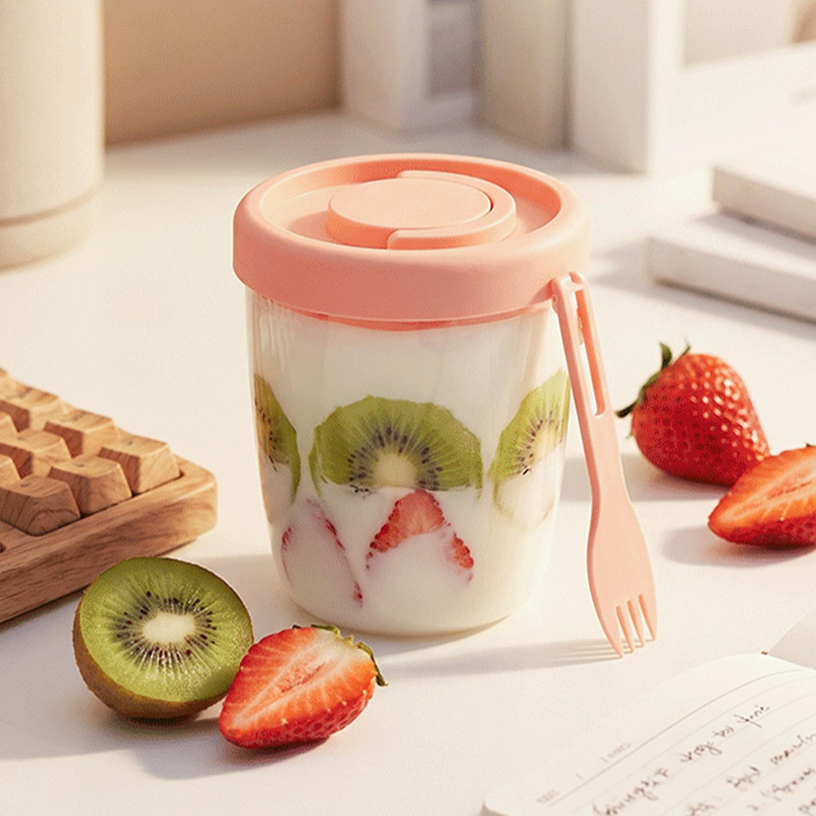 Meal Prep Jar - Yoghurtbekers met deksels Dubbelwandige saladebeker Draagbare