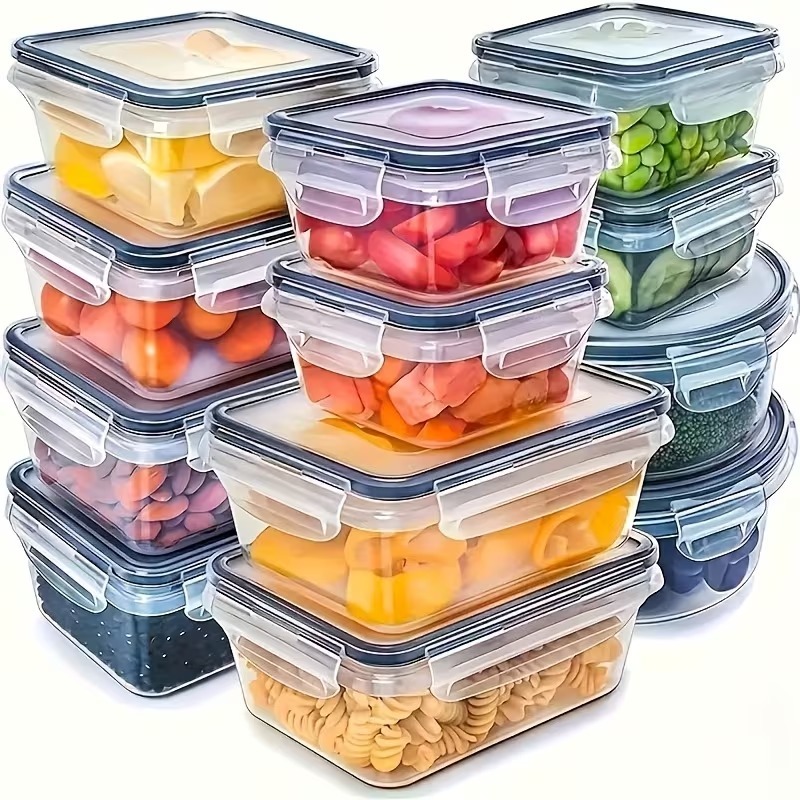 Meal Prep Jar - 4-delige transparante voedselbewaarbakjes met klikdeksels, herbruikbaar
