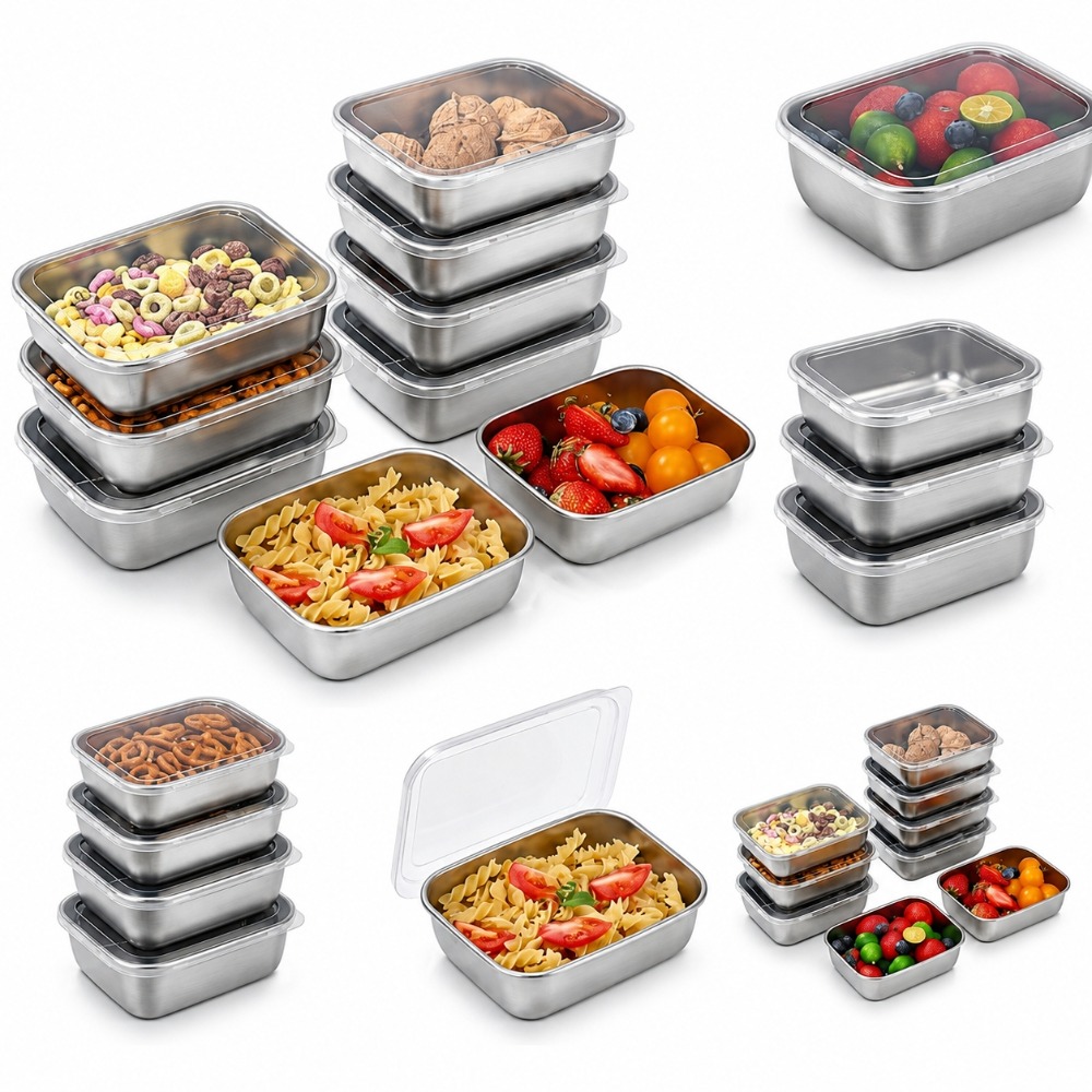 Meal Prep Container - 6 stuks roestvrijstalen voedselbewaarcontainers lekvrij 6
