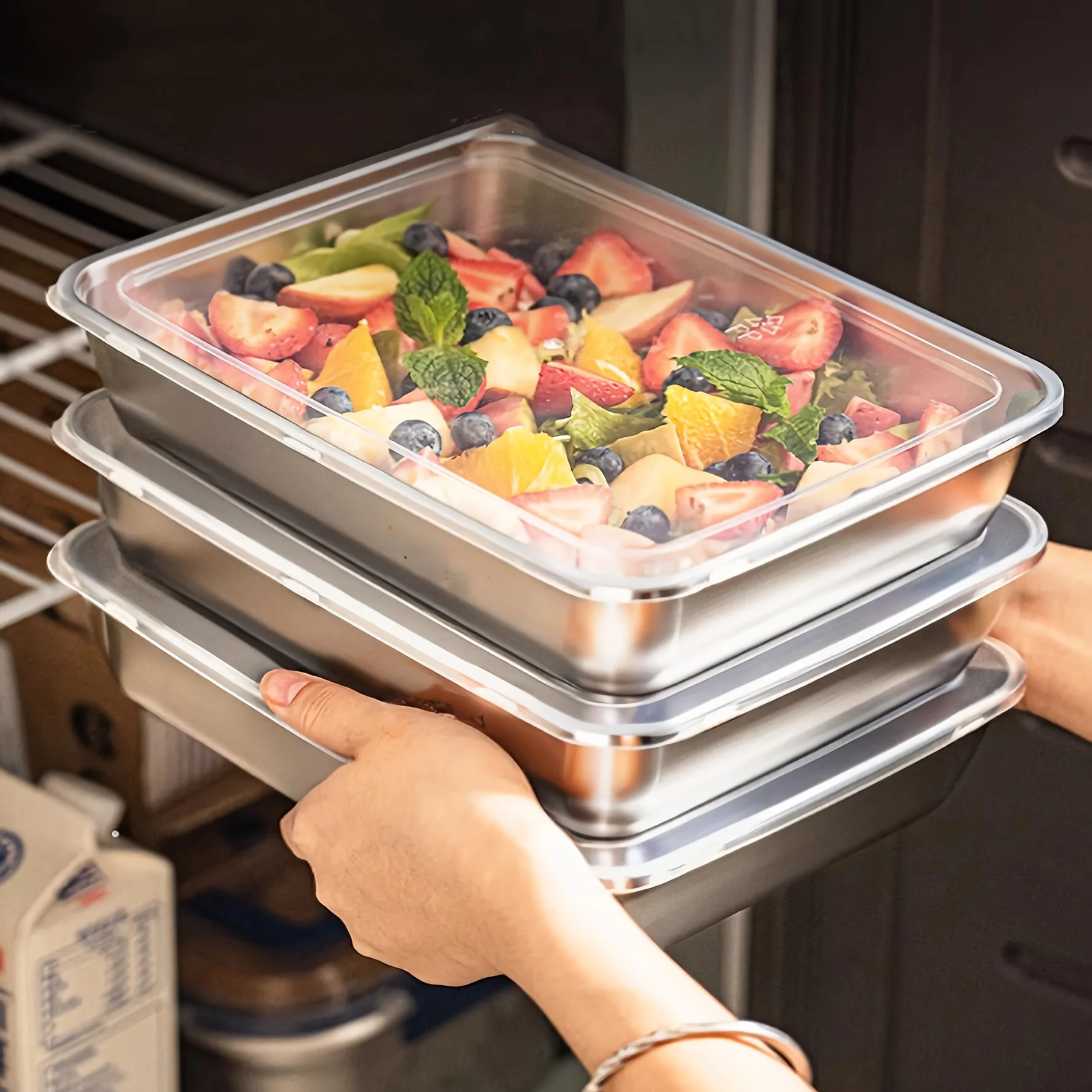 Meal Prep Container - 3-delige RVS voedselcontainers & lunchbox, lekvrij