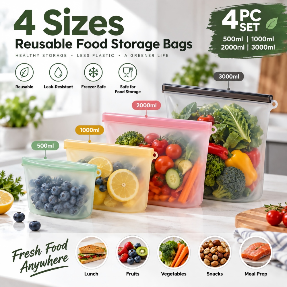 Herbruikbare siliconen zakjes  - Meal Prep Fit recensie en prijs